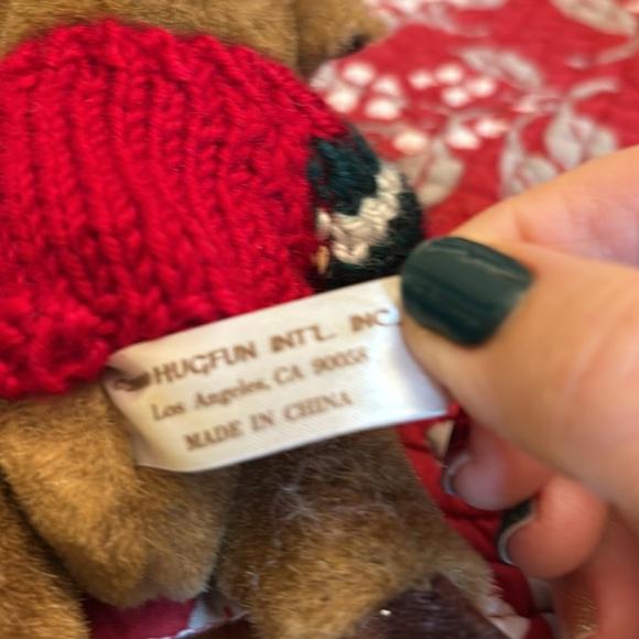 Cute Posable Reindeer with Holiday Sweater. Hook to hang on Tree or sits - Picture 4 of 5